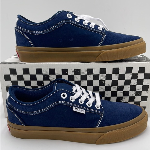 Vans Men's Vans Blue Canvas Sneakers Skate Chukka LoDress Blues - Main Image